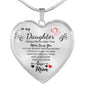 To My Daughter (Love Mom) Heart Necklace